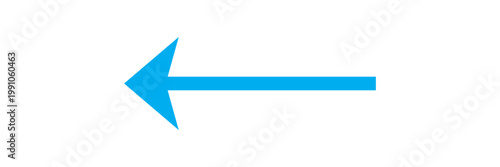 Blue Navigation Arrows, flat design vector illustrator. Multiple side directional arrows. Blue isolated pointing vector arrowhead icon on white background. Isolated long blue arrow icon . Bold long ar