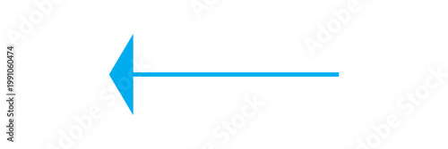 Blue Navigation Arrows, flat design vector illustrator. Multiple side directional arrows. Blue isolated pointing vector arrowhead icon on white background. Isolated long blue arrow icon . Bold long ar