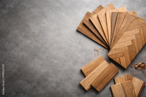 Oak parquet flooring sample...