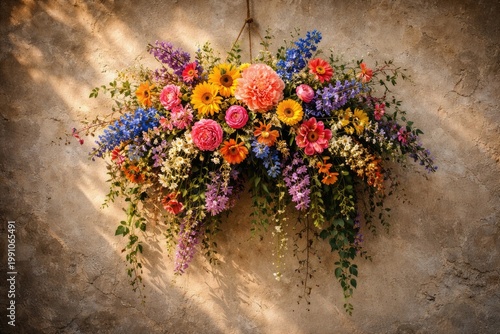 bright floral display hangi...