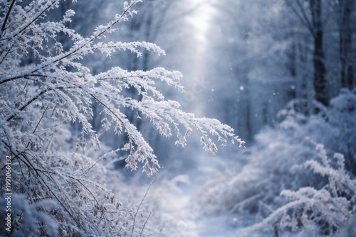 Winter ice coated trees and...