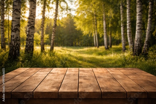 Table crafted from wood wit...