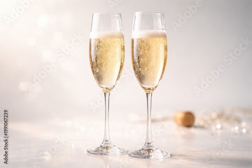 Two elegant champagne glass...
