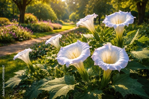 Jimson Weed blooming vibran...
