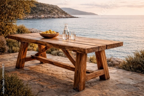 handcrafted wood table besi...