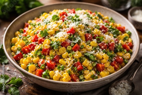 Fresh corn salad with parme...