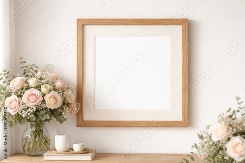Square wooden frame mockup ...