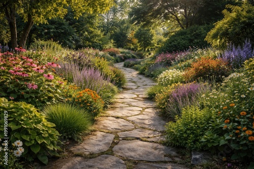 Lush garden landscape showc...
