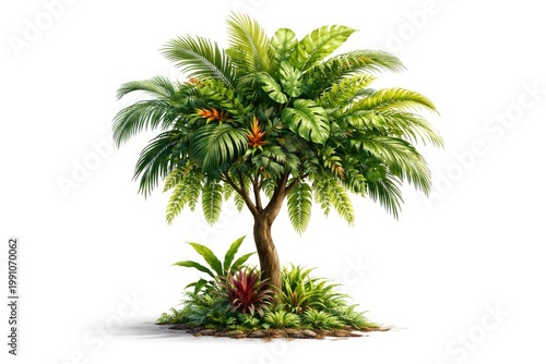Tropical tree artwork on cl...