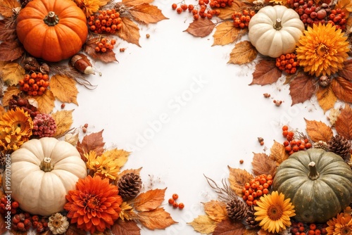 Top view flat lay of fall a...