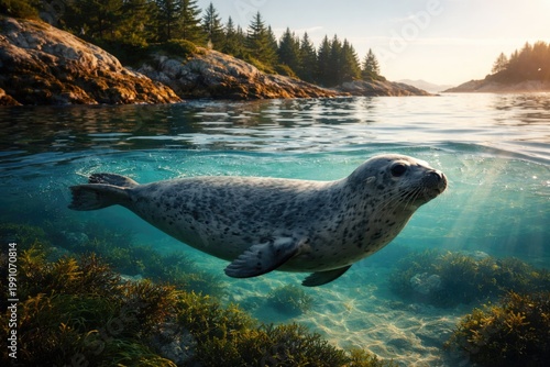 Marine mammal swimming peac...