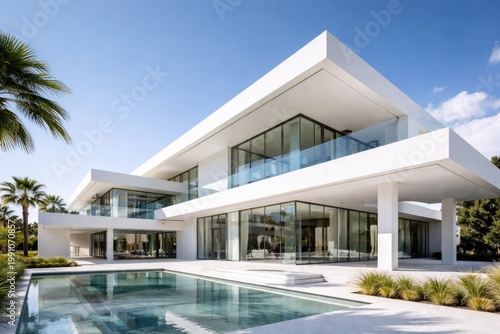 Modern white architectural ...