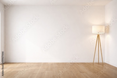 Minimalist empty room featu...