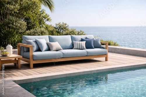 Modern outdoor sofa with so...