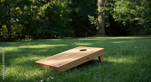 Wooden cornhole board outdo...