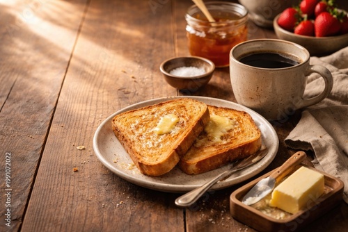 Cozy morning breakfast with...