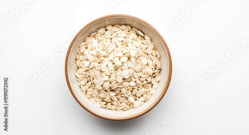 Uncooked oats in a ceramic ...