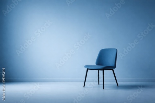 Minimalistic blue chair pos...