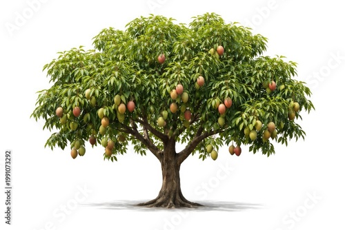 Mango tree with hanging fru...
