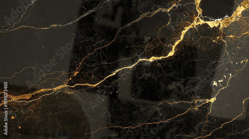 Luxurious black marble texture with elegant gold veins, high-resolution stone background for premium interior design, modern wall cladding, digital art, or sophisticated branding projects and print