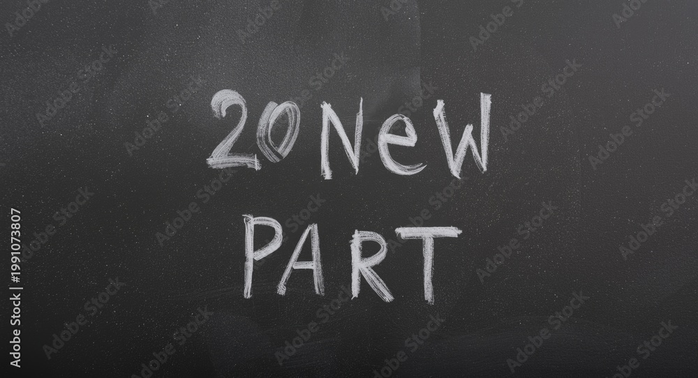 Fototapeta premium Fresh New Year party themes written on a blank blackboard background for festive creativity