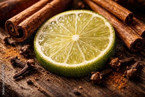 Macro view of a lime slice ...
