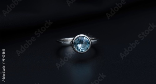 Modern silver ring with a r...