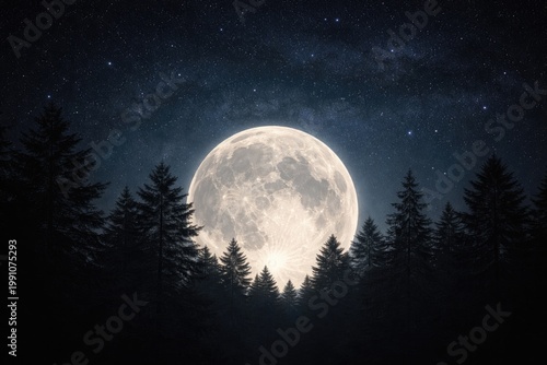 Celestial full moon ascends...
