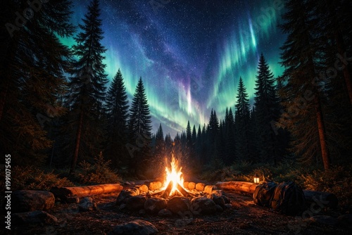 Campfire emitting a cozy gl...