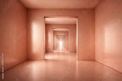Empty rose gold room showca...