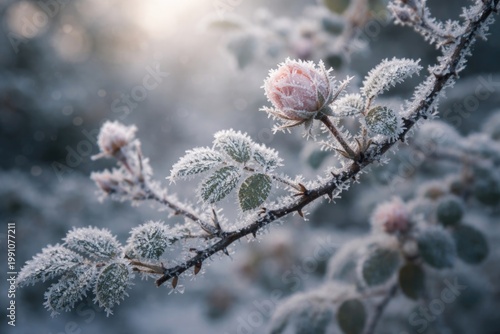 Delicate white frost coveri...