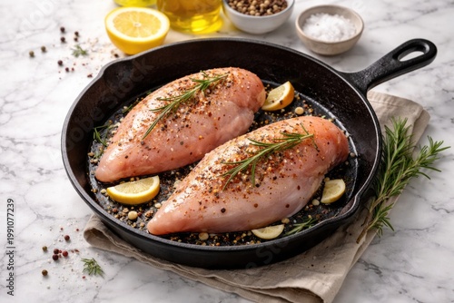 Seasoned fresh chicken brea...