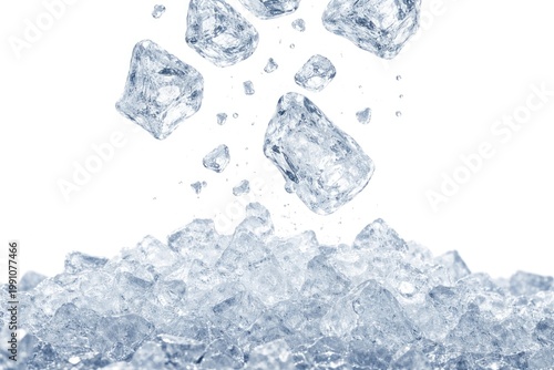 Crushed ice fragments dropp...