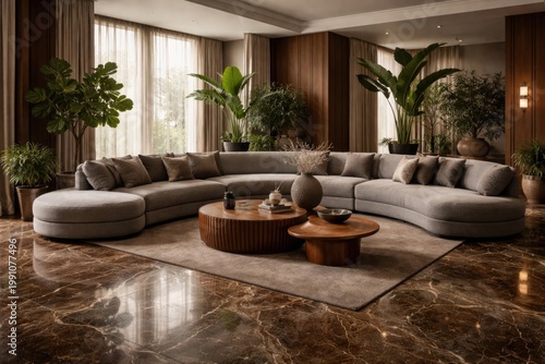 Upscale living room interio...