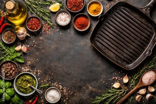 Flat lay of a food preparat...