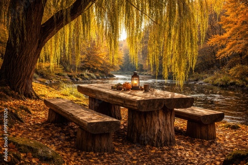 Rustic wooden trunk table w...