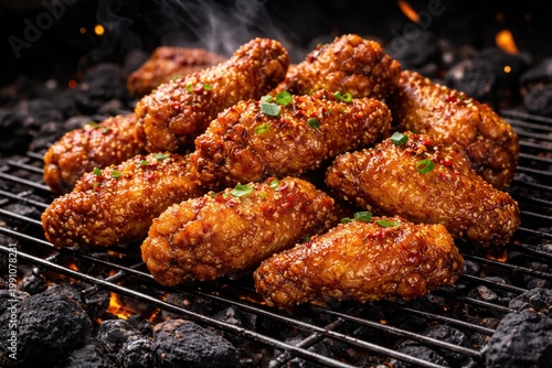 Golden Korean fried chicken...