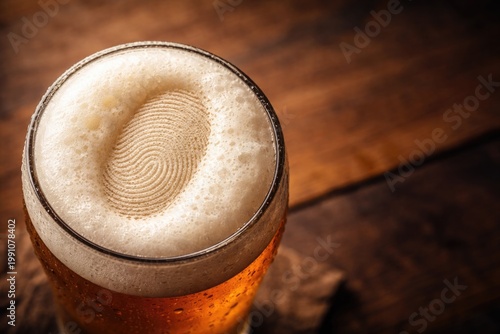 Foam textured beer glass sh...