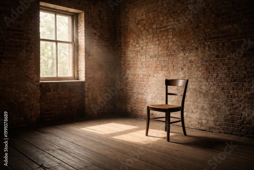 Empty room featuring a wood...