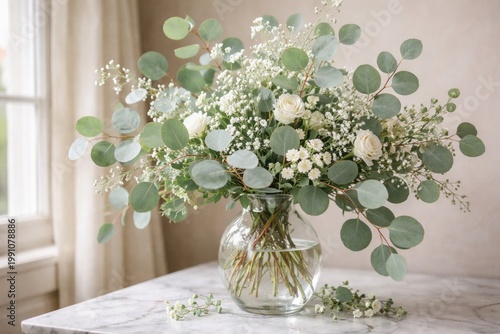 Elegant arrangement of silv...