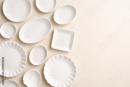 Assorted white ceramic plat...