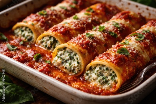 Homemade cannelloni filled ...