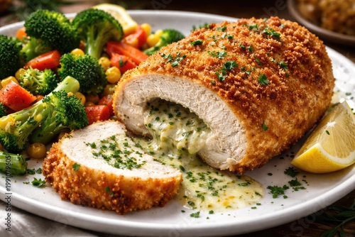 Golden breaded chicken brea...