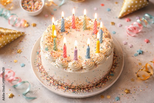 Birthday cake with candles ...