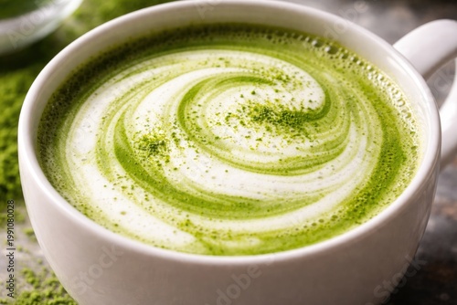 Freshly blended green tea m...
