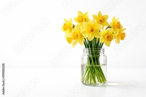 Vibrant yellow daffodil ste...