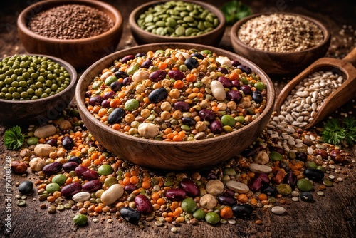 Assorted legume and seed mi...