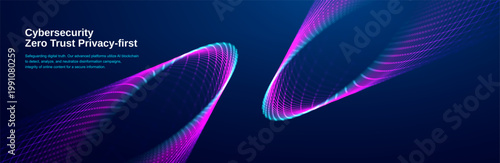 Business intelligence fintech finance with Abstract background Business blue background and digital Technology technology. Blue waves grid with mesh wave lines and line network modern.