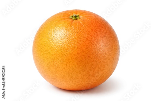 A single ripe grapefruit with clipping path on a clean white background