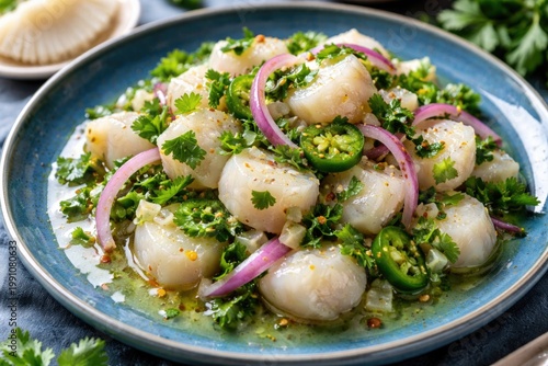 Delicious scallop ceviche f...